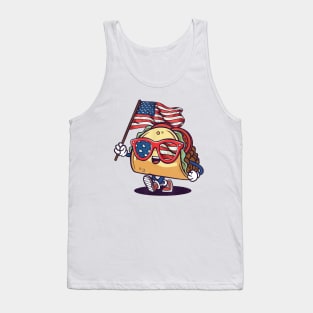 Taco Sunglasses American Flag USA Funny 4th Of July Gifts Tank Top